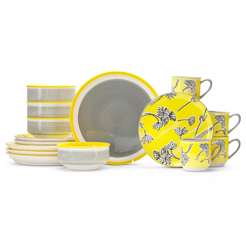Baum Couleur Yellow 16-pc. Dinnerware Set 3 Baum Couleur Yellow 16-pc. Dinnerware Set