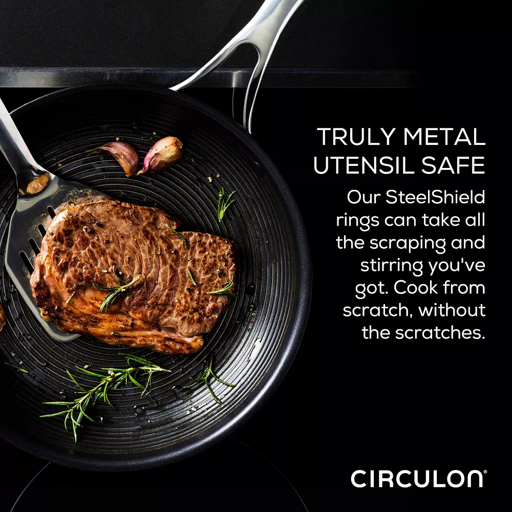 Circulon® SteelShield C-Series 2-pc. Tri-Ply Clad Nonstick Frypan Set 7 Circulon® SteelShield C-Series 2-pc. Tri-Ply Clad Nonstick Frypan Set - Image 5