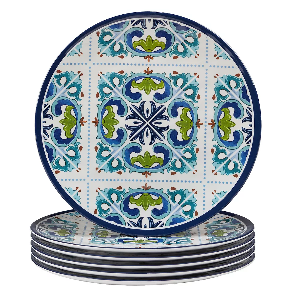 Certified International Mosaic 6-pc. Melamine Dinner Plate Set 3 Certified International Mosaic 6-pc. Melamine Dinner Plate Set