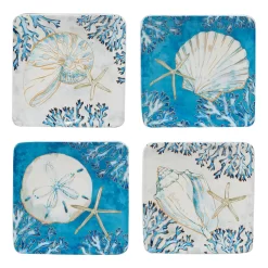 Certified International Playa Shells 4-pc. Canape Plate Set