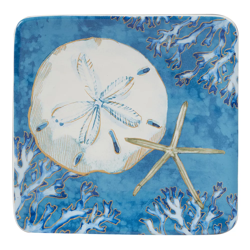 Certified International Playa Shells 4-pc. Canape Plate Set 4 Certified International Playa Shells 4-pc. Canape Plate Set - Image 2