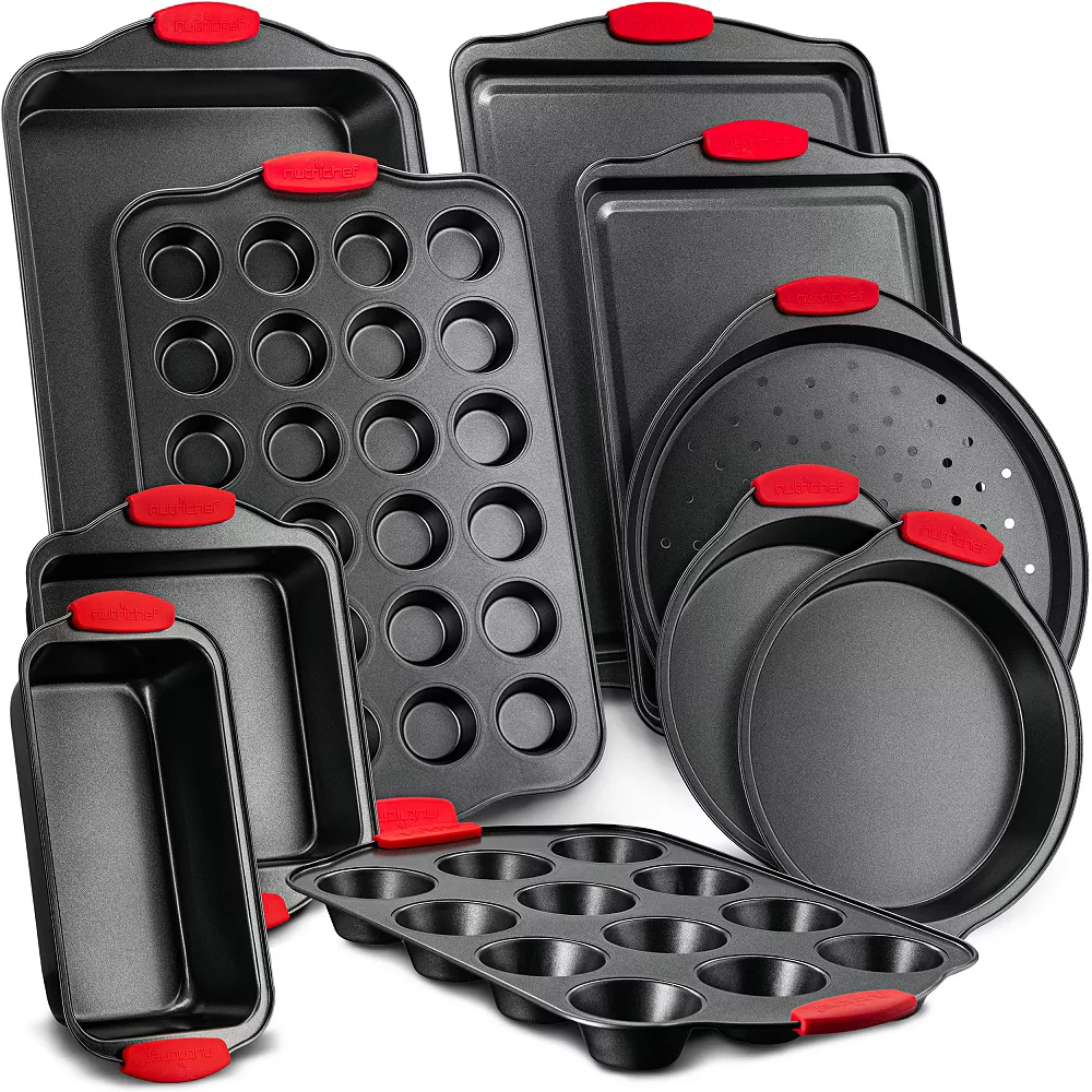 NutriChef Kitchen Deluxe Oven Non Stick Gray Carbon Steel 10 Piece Bakeware Set 3 NutriChef Kitchen Deluxe Oven Non Stick Gray Carbon Steel 10 Piece Bakeware Set