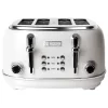 Haden 75013 Heritage 4 Slice Wide Slot Stainless Steel Body Retro Toaster, White
