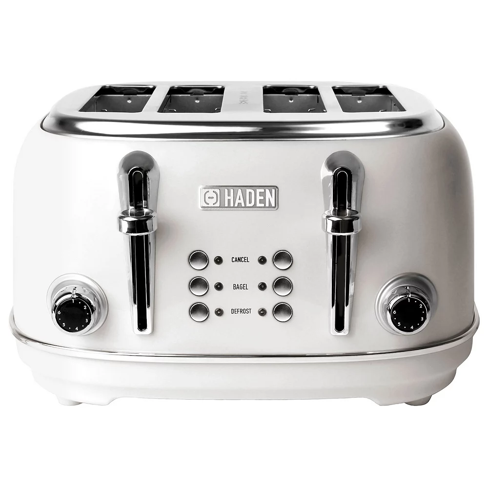 Haden 75013 Heritage 4 Slice Wide Slot Stainless Steel Body Retro Toaster, White 3 Haden 75013 Heritage 4 Slice Wide Slot Stainless Steel Body Retro Toaster, White