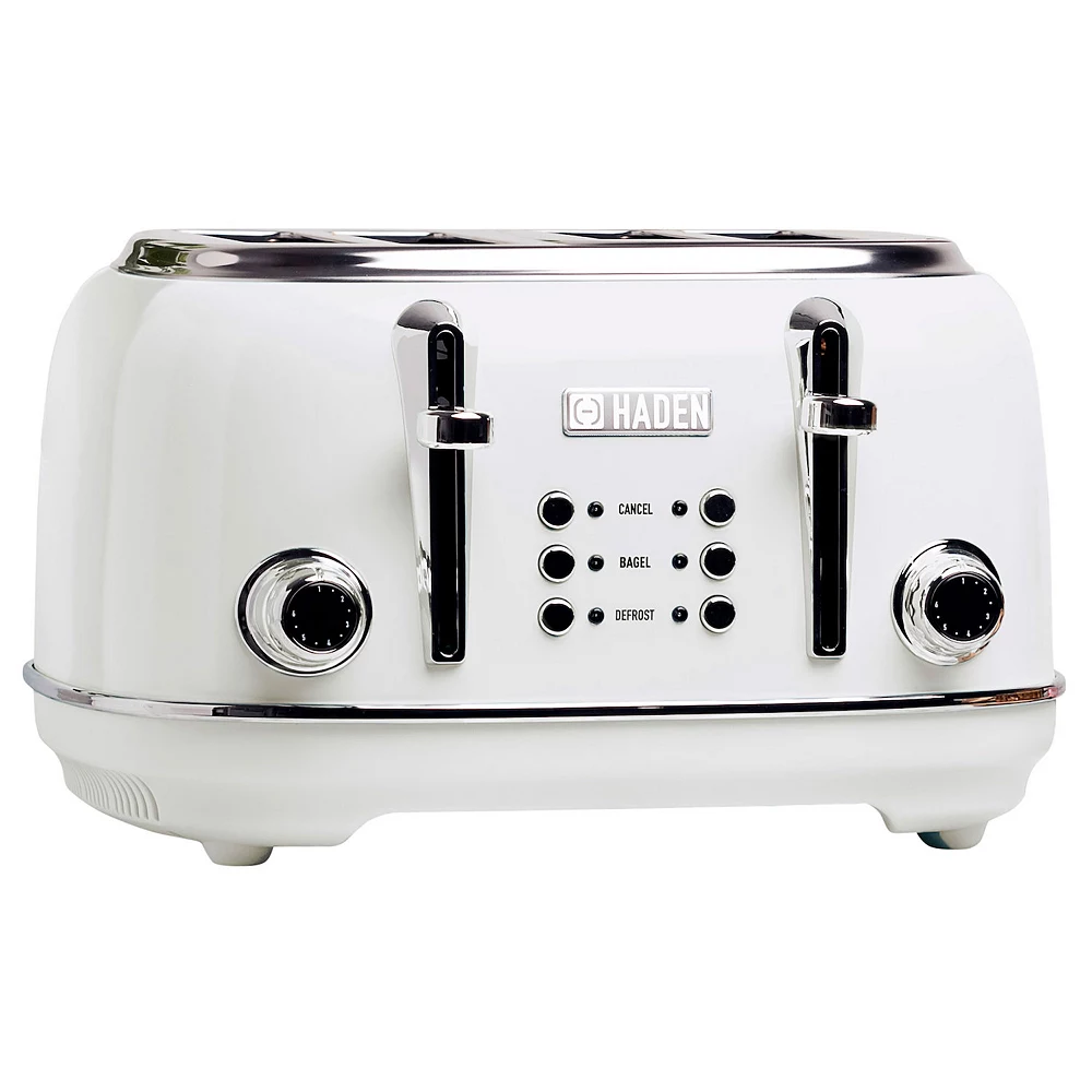 Haden 75013 Heritage 4 Slice Wide Slot Stainless Steel Body Retro Toaster, White 4 Haden 75013 Heritage 4 Slice Wide Slot Stainless Steel Body Retro Toaster, White - Image 2