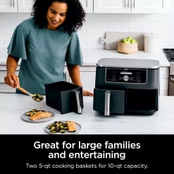 Ninja Foodi 10 Qt. XL Dualzone 2-Basket Air Fryer With 6 Functions -Home-Kitchen 5158635 ALT4