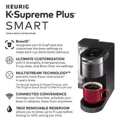Keurig® K-Supreme™ Plus SMART Single-Serve Coffee Maker With WiFi Compatibility And 5 Brew Sizes – Black 11 Keurig® K-Supreme™ Plus SMART Single-Serve Coffee Maker With WiFi Compatibility And 5 Brew Sizes – Black -Home-Kitchen 5165782 ALT3