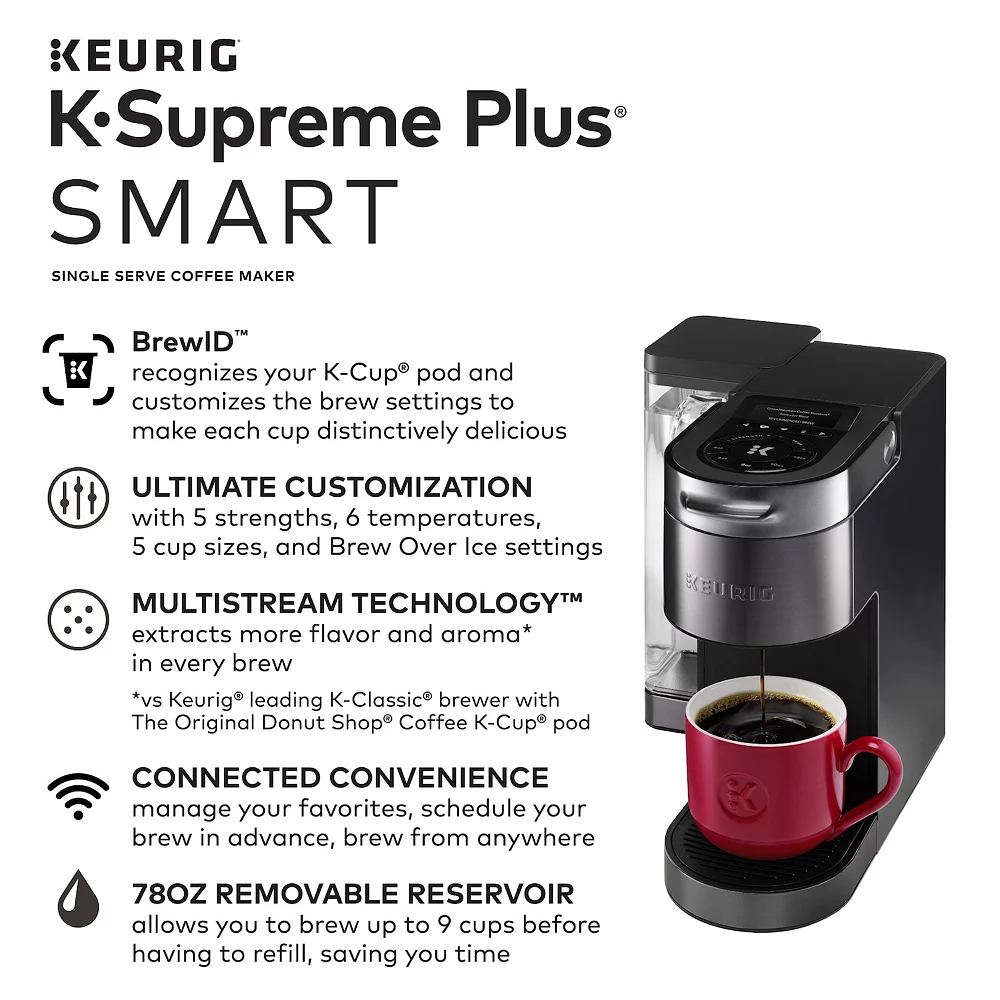 Keurig® K-Supreme™ Plus SMART Single-Serve Coffee Maker With WiFi Compatibility And 5 Brew Sizes – Black 6 Keurig® K-Supreme™ Plus SMART Single-Serve Coffee Maker With WiFi Compatibility And 5 Brew Sizes – Black - Image 4