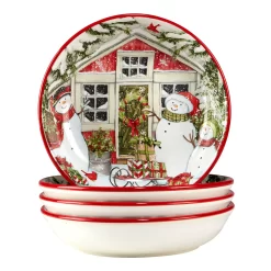 Certified International Snowman's Farmhouse 4-pc. Soup Bowl Set