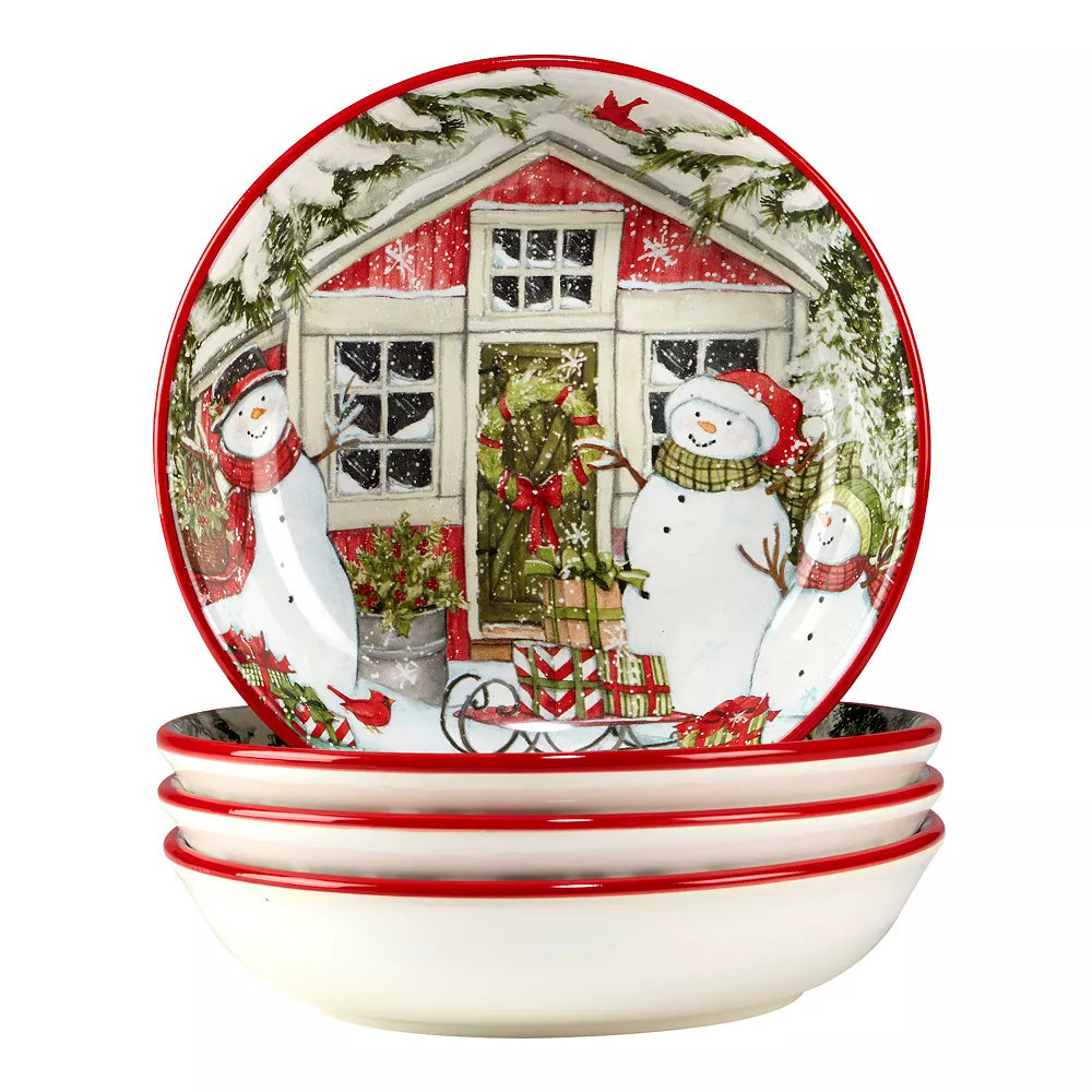 Certified International Snowman's Farmhouse 4-pc. Soup Bowl Set 3 Certified International Snowman's Farmhouse 4-pc. Soup Bowl Set