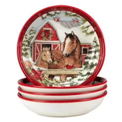 Certified International Homestead Christmas 4-pc. Soup Bowl Set