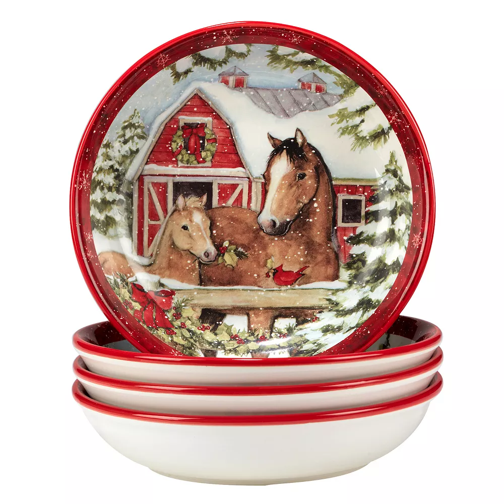 Certified International Homestead Christmas 4-pc. Soup Bowl Set 3 Certified International Homestead Christmas 4-pc. Soup Bowl Set