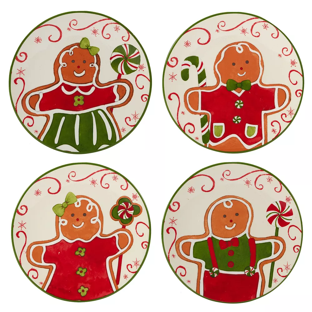 Certified International Holiday Magic Gingerbread 4-pc. Canape Plate Set 3 Certified International Holiday Magic Gingerbread 4-pc. Canape Plate Set