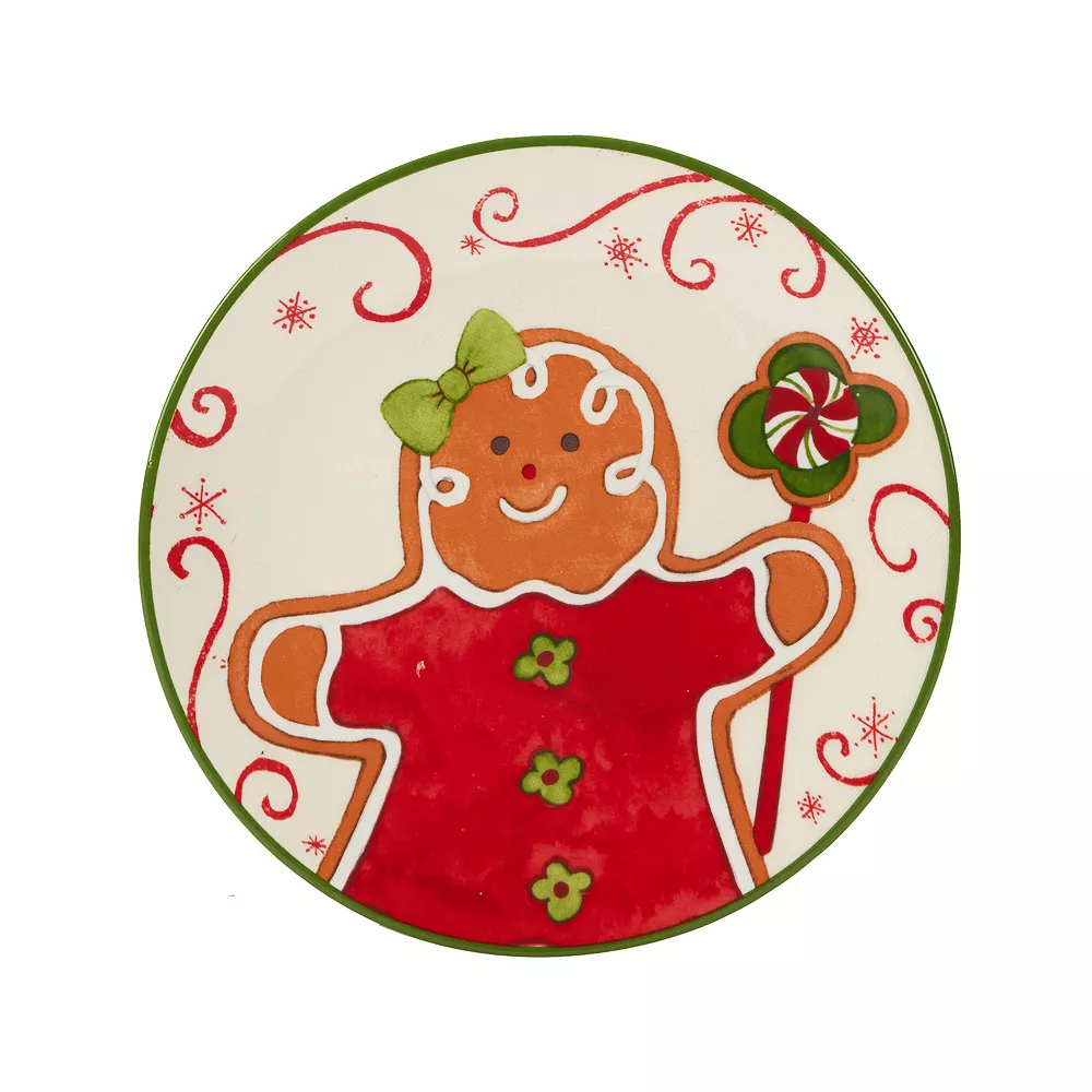Certified International Holiday Magic Gingerbread 4-pc. Canape Plate Set 6 Certified International Holiday Magic Gingerbread 4-pc. Canape Plate Set - Image 4