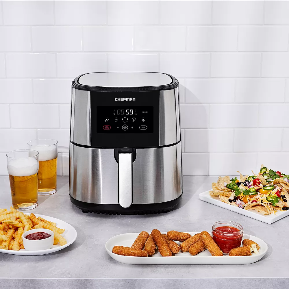 Chefman 8-qt. Stainless Steel TurboFry Digital Air Fryer 4 Chefman 8-qt. Stainless Steel TurboFry Digital Air Fryer - Image 2