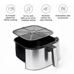 Chefman 8-qt. Stainless Steel TurboFry Digital Air Fryer 9 Chefman 8-qt. Stainless Steel TurboFry Digital Air Fryer -Home-Kitchen 5196718 ALT2