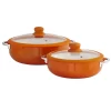 IMUSA Nonstick Ceramic Caldero (Dutch Oven) Set -Home-Kitchen 5201016 Orange