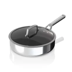 Ninja Foodi NeverStick Stainess Steel 3-qt. Sauté Pan With Glass Lid