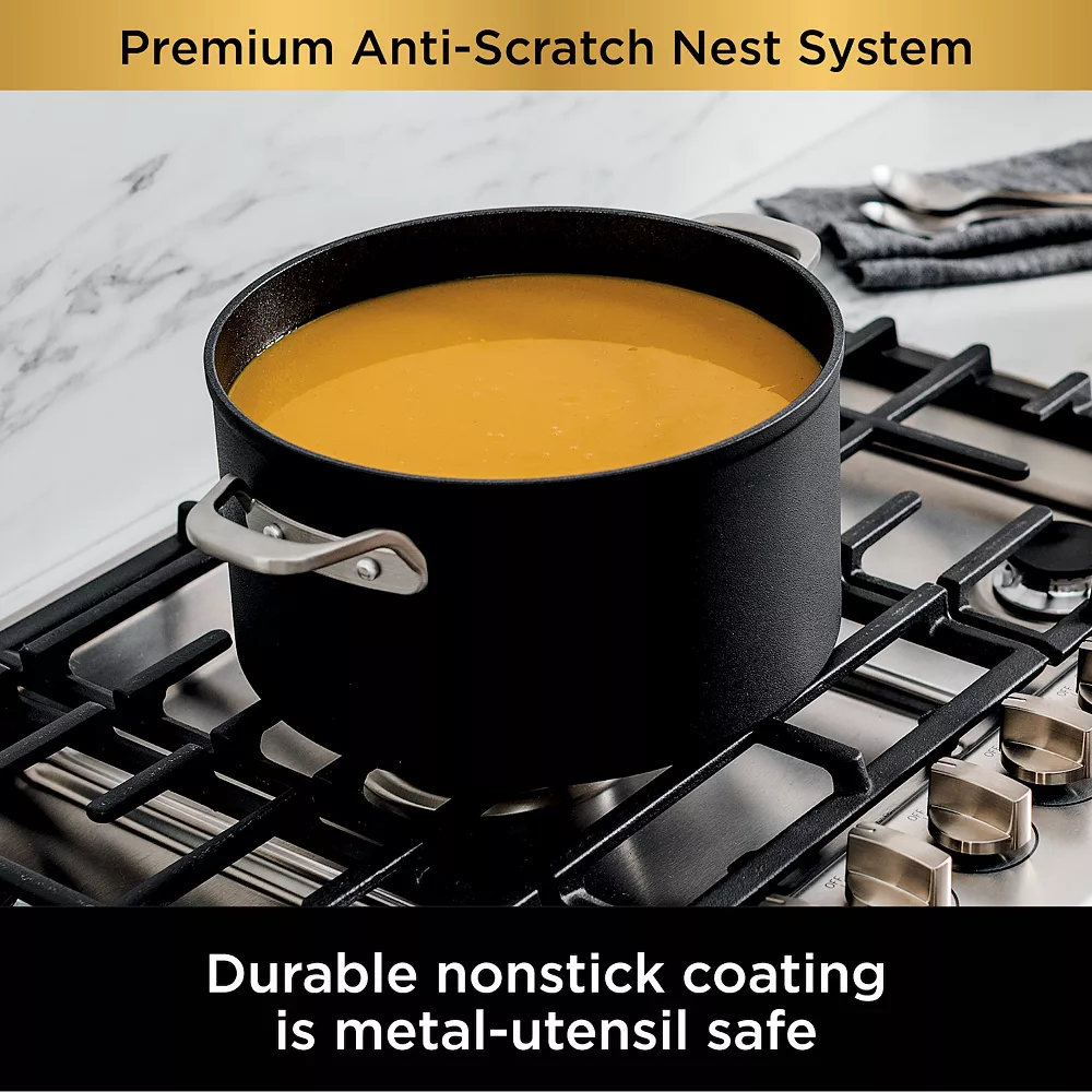 Ninja Foodi NeverStick Premium Anti-Scratch Nest System 8-qt. Stock Pot With Glass Lid 6 Ninja Foodi NeverStick Premium Anti-Scratch Nest System 8-qt. Stock Pot With Glass Lid - Image 4