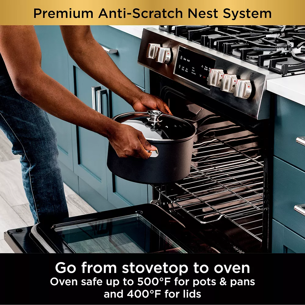 Ninja Foodi NeverStick Premium Anti-Scratch Nest System 8-qt. Stock Pot With Glass Lid 7 Ninja Foodi NeverStick Premium Anti-Scratch Nest System 8-qt. Stock Pot With Glass Lid - Image 5