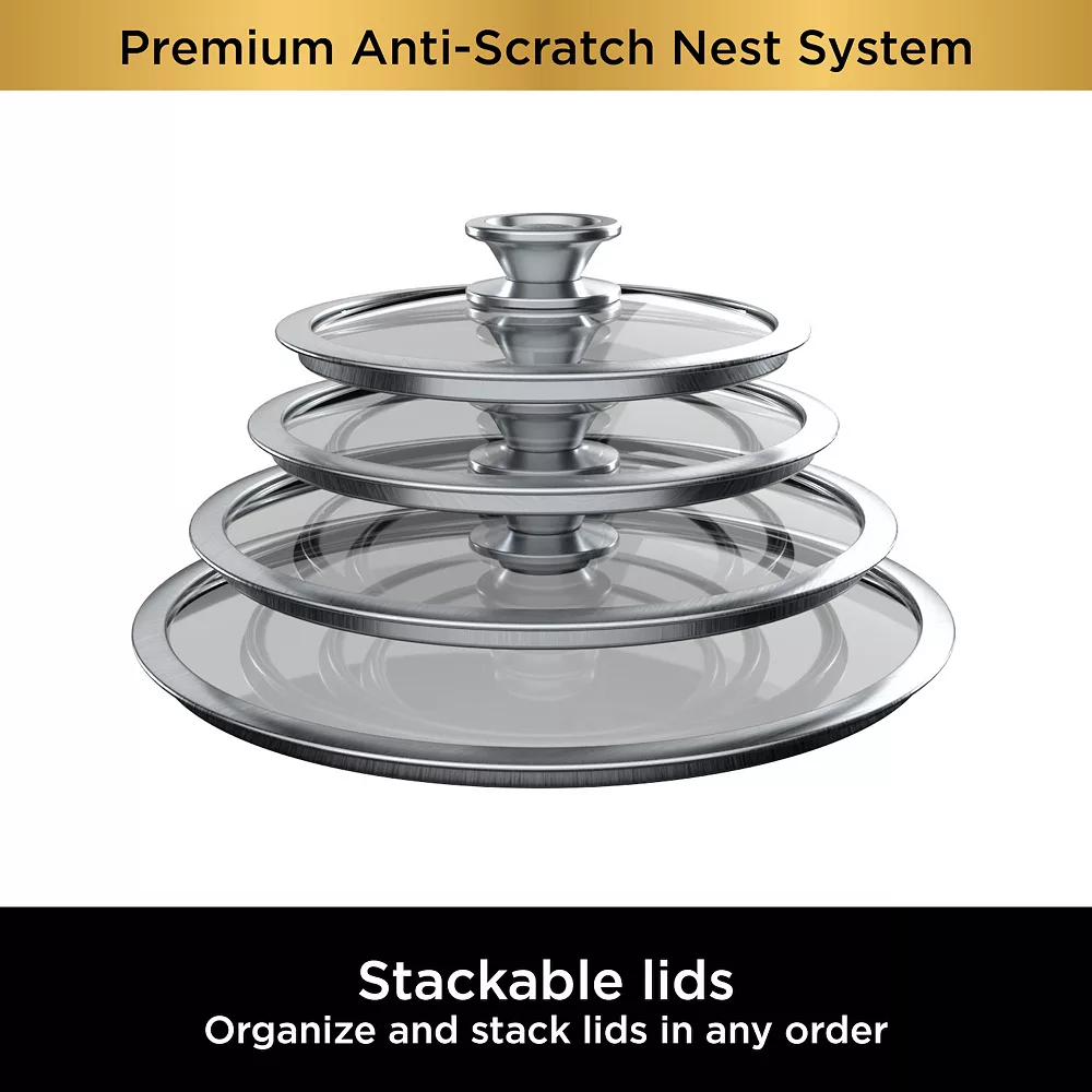 Ninja Foodi NeverStick Premium Anti-Scratch Nest System 8-qt. Stock Pot With Glass Lid 8 Ninja Foodi NeverStick Premium Anti-Scratch Nest System 8-qt. Stock Pot With Glass Lid - Image 6