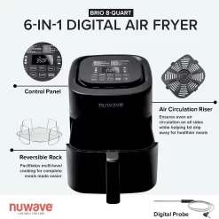 NuWave Brio 8-qt. Digital Air Fryer -Home-Kitchen 5242403 ALT2