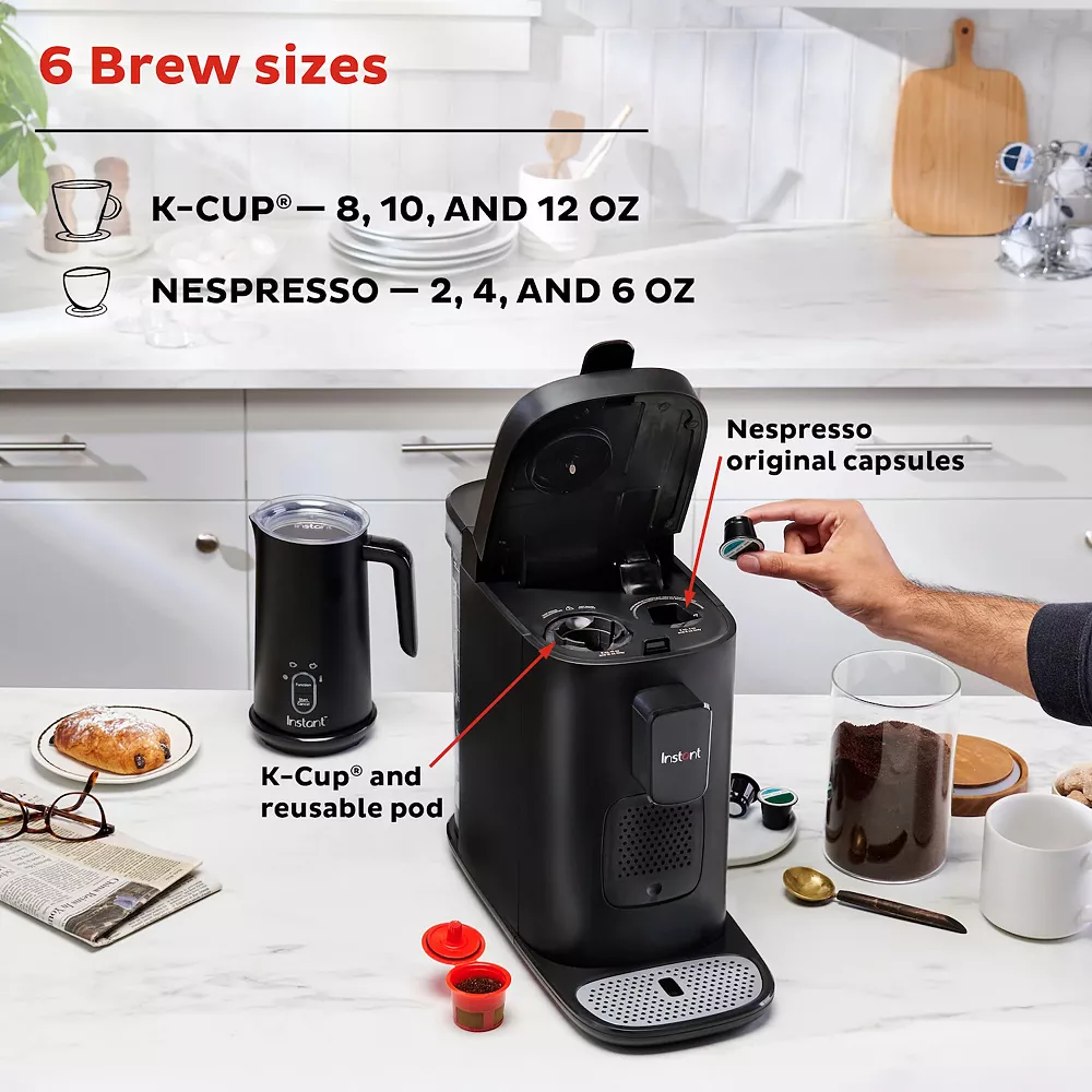 Instant 2-in-1 Single-Serve Coffee Maker With Reusable Coffee Pod 6 Instant 2-in-1 Single-Serve Coffee Maker With Reusable Coffee Pod - Image 4