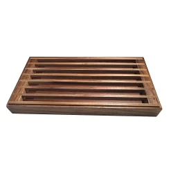 Kalmar Home 441 3 In 1 Acacia Wood Tray, Trivet, And Bread Crumb Catcher, Brown -Home-Kitchen 5377690 ALT2
