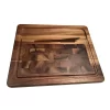 Kalmar Home 405 Large End Grain Inlay Cheeseboard With Knife Acacia Wood, Brown 2 Kalmar Home 405 Large End Grain Inlay Cheeseboard With Knife Acacia Wood, Brown -Home-Kitchen 5377786