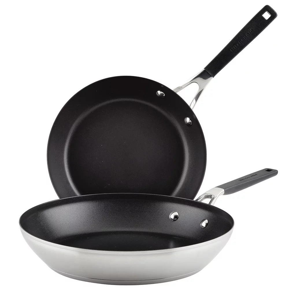 KitchenAid® 2-pc. Stainless Steel Nonstick Frypan Set 3 KitchenAid® 2-pc. Stainless Steel Nonstick Frypan Set