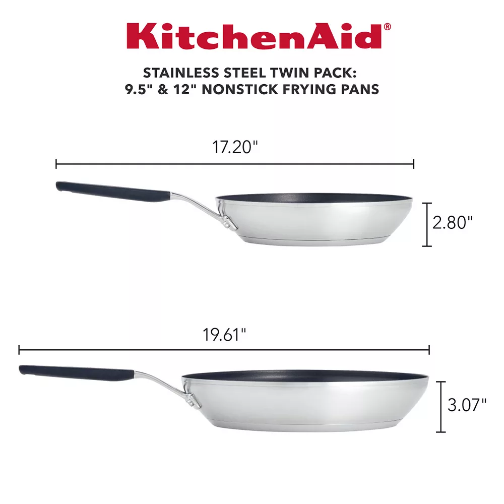 KitchenAid® 2-pc. Stainless Steel Nonstick Frypan Set 6 KitchenAid® 2-pc. Stainless Steel Nonstick Frypan Set - Image 4
