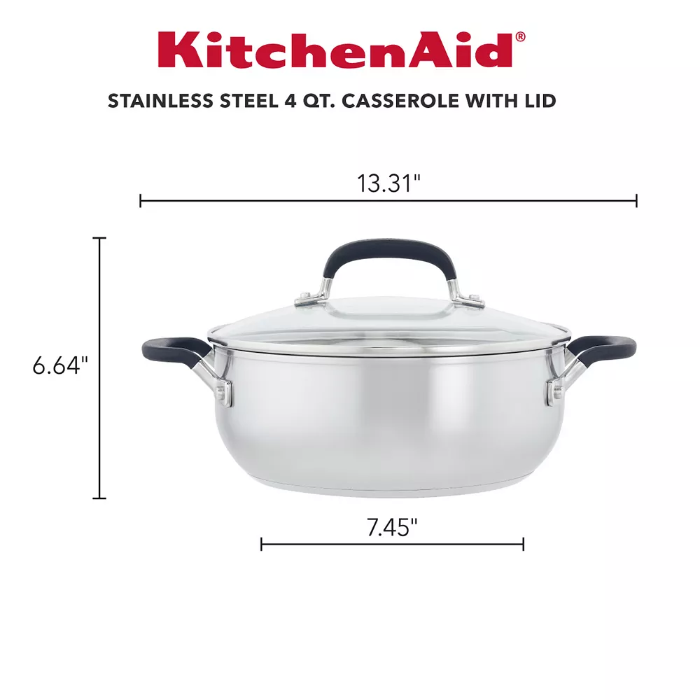 KitchenAid® 4-qt. Stainless Steel Casserole With Lid 6 KitchenAid® 4-qt. Stainless Steel Casserole With Lid - Image 4