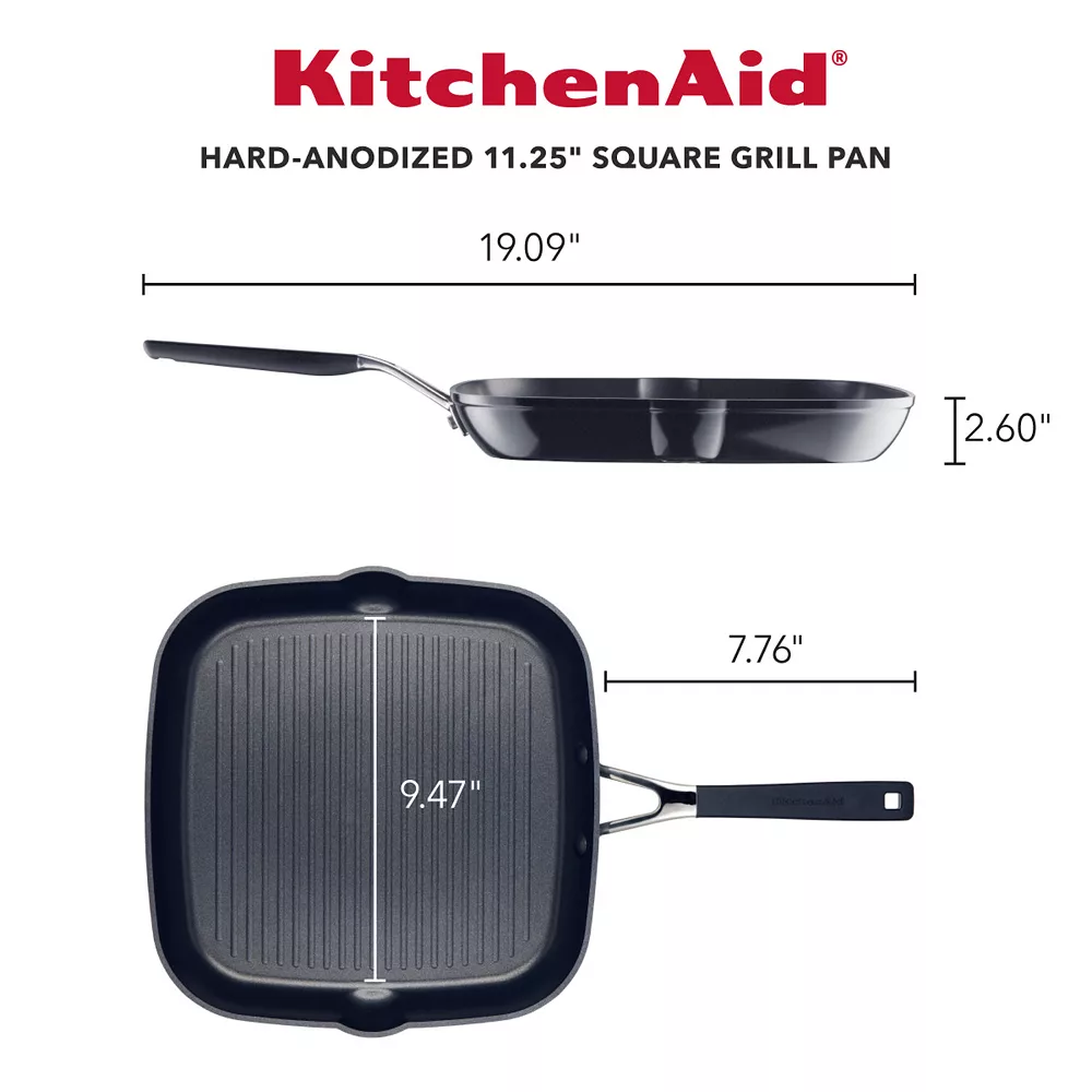 KitchenAid® 11.25-in. Hard-Anodized Square Grill Pan 6 KitchenAid® 11.25-in. Hard-Anodized Square Grill Pan - Image 4