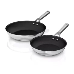 Ninja Foodi NeverStick Stainless Steel 8-in. & 10.25-in. Frypan Set