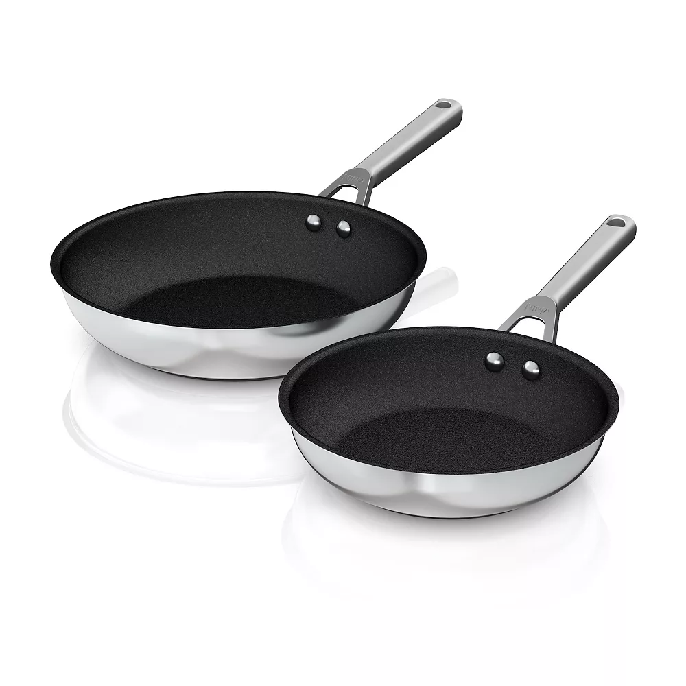 Ninja Foodi NeverStick Stainless Steel 8-in. & 10.25-in. Frypan Set 3 Ninja Foodi NeverStick Stainless Steel 8-in. & 10.25-in. Frypan Set