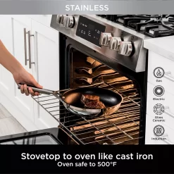 Ninja Foodi NeverStick Stainless Steel 10.25-in. & 12-in. Frypan Set -Home-Kitchen 5525253 ALT3