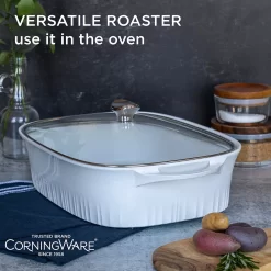 CorningWare Nonstick Cast-Aluminum 5.7-qt. Roaster With Glass Lid 10 CorningWare Nonstick Cast-Aluminum 5.7-qt. Roaster With Glass Lid -Home-Kitchen 5567920 ALT2