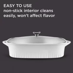 CorningWare Nonstick Cast-Aluminum 5.7-qt. Roaster With Glass Lid 12 CorningWare Nonstick Cast-Aluminum 5.7-qt. Roaster With Glass Lid -Home-Kitchen 5567920 ALT4