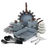 Brooklyn Steel Co. Pluto 28-pc. Aluminum Nonstick Blue Cookware Set