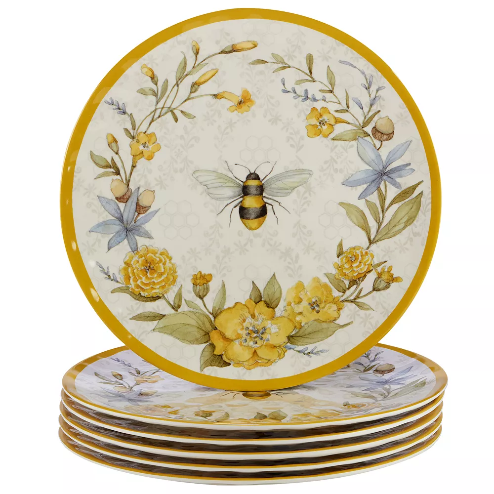 Certified International Bee Sweet 6-pc. Dinner Plate Set 3 Certified International Bee Sweet 6-pc. Dinner Plate Set