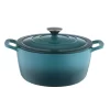 Food Network™ 3.5-qt. Ombre Enameled Cast-Iron Dutch Oven -Home-Kitchen 5640430 Turquoise