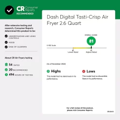 Dash Tasti-Crisp™ Express 2.6-qt. Digital Air Fryer -Home-Kitchen 5659794 ALT11
