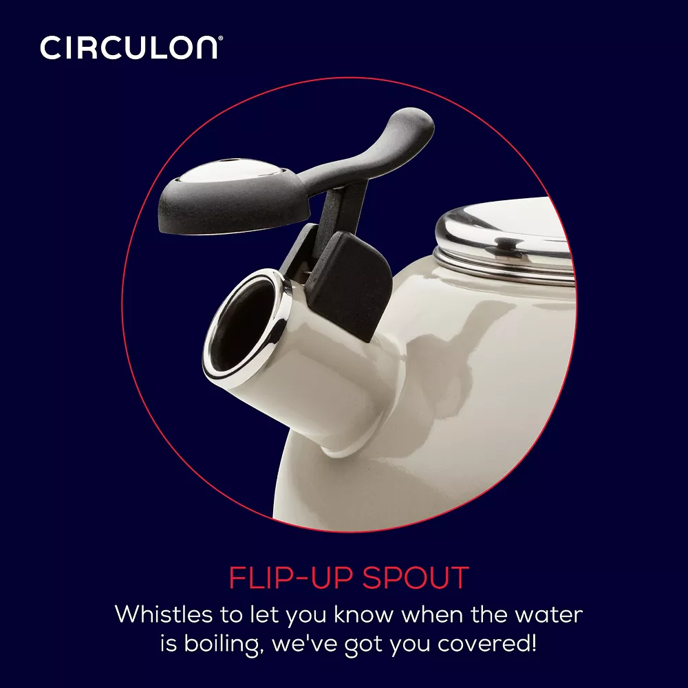 Circulon 2-qt. Enamel-on-Steel Whistling Tea Kettle 6 Circulon 2-qt. Enamel-on-Steel Whistling Tea Kettle - Image 4
