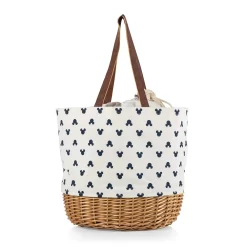 Disney's Mickey Mouse Silhouette Coronado Canvas & Willow Basket Tote By Picnic Time
