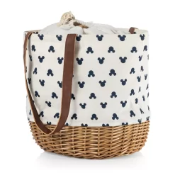 Disney's Mickey Mouse Silhouette Coronado Canvas & Willow Basket Tote By Picnic Time -Home-Kitchen 5671987 ALT3