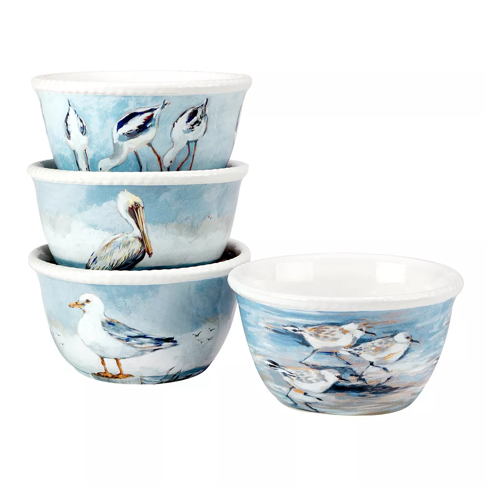 Certified International Shorebirds 4-pc. Ice Cream Bowl Set 3 Certified International Shorebirds 4-pc. Ice Cream Bowl Set