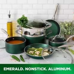 Granitestone Diamond Classic Emerald Green 10-pc. Nonstick Cookware Set -Home-Kitchen 5718964 ALT5
