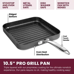 Granitestone Diamond Pro 2-pc. Hard-Anodized Nonstick Grill & Griddle Pan Set 9 Granitestone Diamond Pro 2-pc. Hard-Anodized Nonstick Grill & Griddle Pan Set -Home-Kitchen 5718966 ALT2