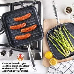 Granitestone Diamond Pro 2-pc. Hard-Anodized Nonstick Grill & Griddle Pan Set 10 Granitestone Diamond Pro 2-pc. Hard-Anodized Nonstick Grill & Griddle Pan Set -Home-Kitchen 5718966 ALT3
