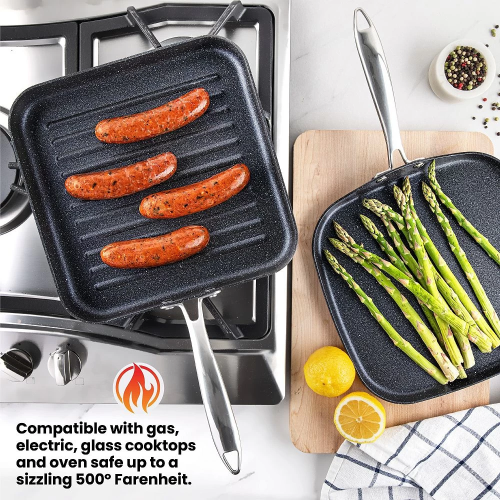 Granitestone Diamond Pro 2-pc. Hard-Anodized Nonstick Grill & Griddle Pan Set 6 Granitestone Diamond Pro 2-pc. Hard-Anodized Nonstick Grill & Griddle Pan Set - Image 4